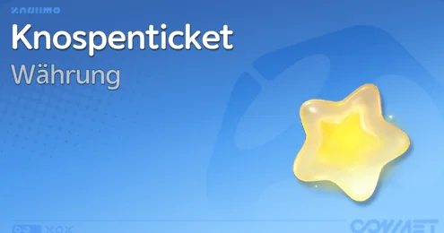 Aniimo Item-Karte: Knospenticket, Kategorie Währung, mit goldenem Stern-Symbol