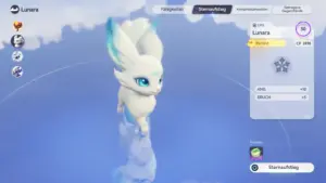 Lunara im Reiter Sternaufstieg: Sternsymbol, ANG +10 und BRUCH +5, Kosten 177 von 20 und Schaltfläche Sternaufstieg